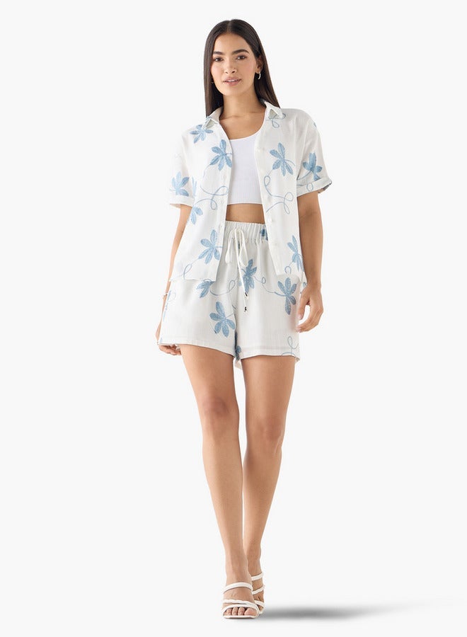 تواكستريمز قميص  مطرز بياقة وأكمام قصيرة - Image 2